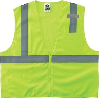 Ergodyne GloWear 8210Z ANSI Economy High Visibility Reflective Safety Vest, Zipper Closure