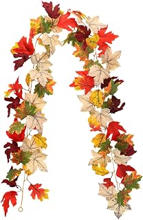 Thanksgiving Garland 5.74FT Artificial Vine Harvest Thanksgiving | Fall Decor Garland for Mantelpiece, Door Frame, Staircase Handrail, Window, Dining Table, Shelf