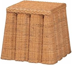 bali & pari Andrea Natural Rattan End Table - Handwoven Wicker Accent Table