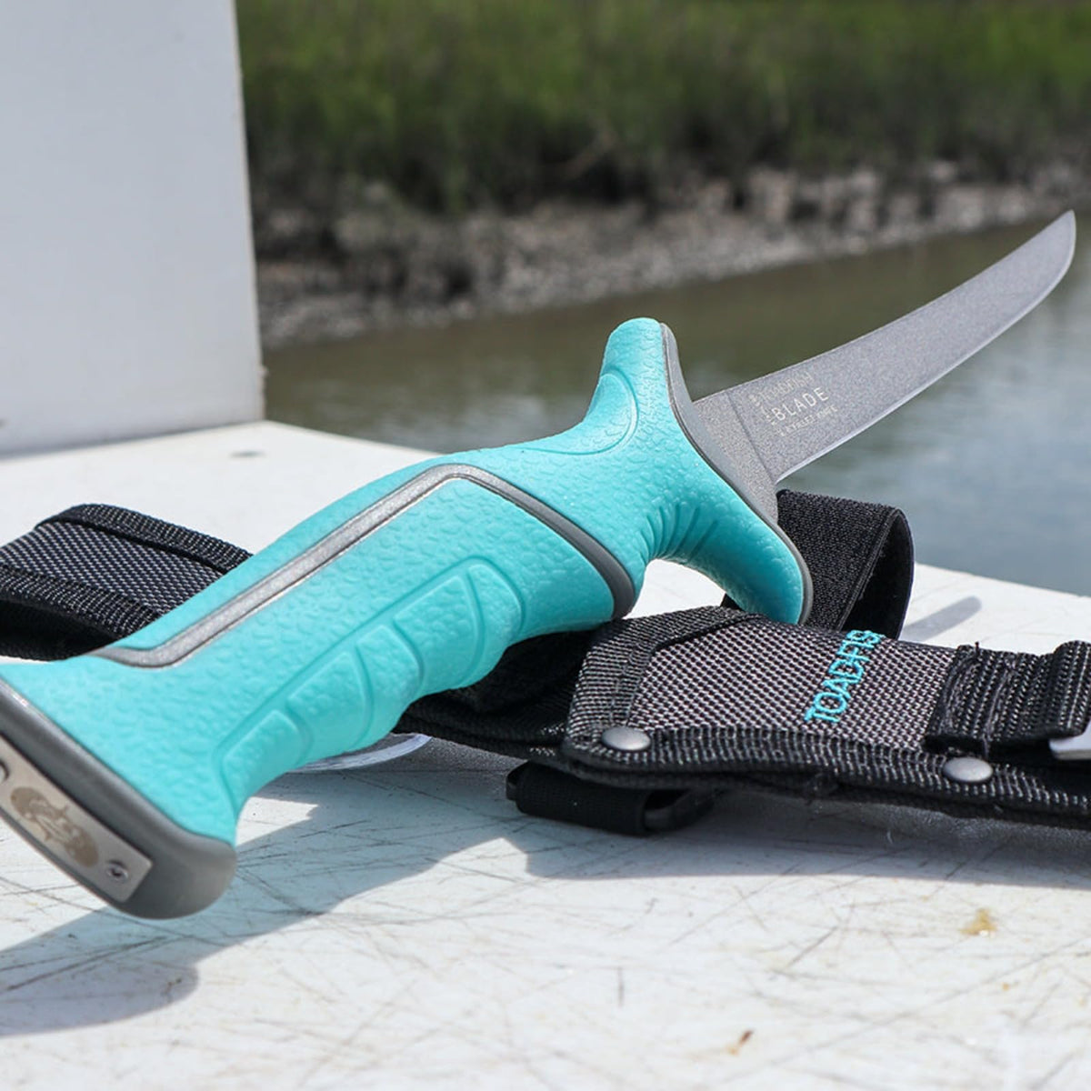 8 in Fishing Fillet Knife by Toadfish – 8 inch, Teal, Model TF1163