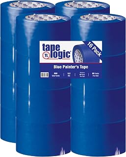 Tape Logic (16 Pack Blue Painter's Tape, 3 Inch x 60 Yards, Multi-Surface, Easy Removal and Residue Free