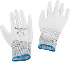 Global Industrial Flat Polyurethane Coated Gloves, X-Large, White, Lot of 12