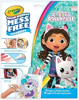 Crayola Colouring Pages & Mini Markers, Gabby's Dollhouse, Color Wonder Mess-Free