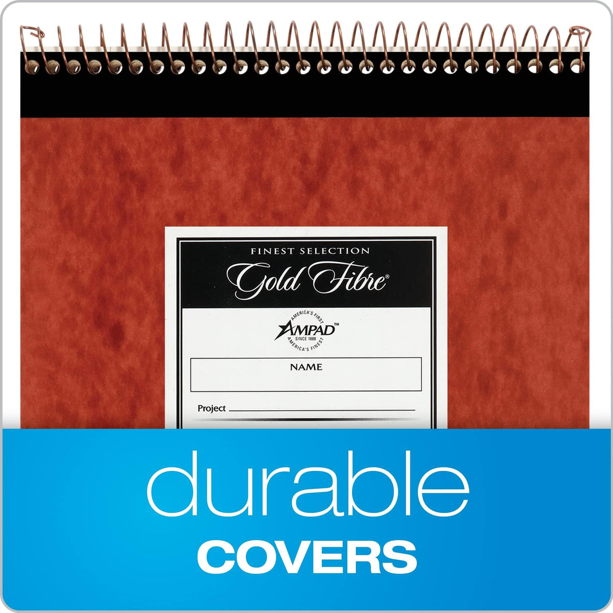 Gold Fibre Retro Pad by Ampad – 70 Sheets, Paper, White, Model 20-008R