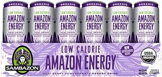 Sambazon Organic Low Calorie Amazon Energy Drink, Acai Berry and Pomegranate, 12 Ounce (Pack of 24)