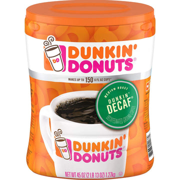 Donuts Decaffeinated Ground Coffee by Dunkin' – 45 Ounce (Pack of 1)