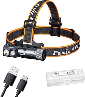 Fenix HM71R Headlamp, 2700 Lumen Super Bright USB-C Rechargeable Spot Light Flood Light L-Shape 90 Degree Right Angle Flashlight Industrial Grade with LumenTac Organizer