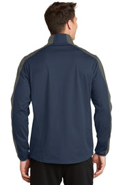 Active Colorblock Soft Shell Jacket. J by Port Authority – Cotton, Dress Blue Navy/ Grey Steel, Model 1107522