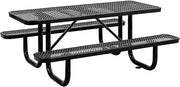 Global Industrial 6’L Rectangular Picnic Table, Expanded Metal, Black