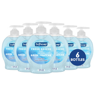 Liquid Hand Soap by Softsoap – 7.5 Fl Oz (Pack of 6), Plastic, Fresh Breeze, Pack of 6, Model US04964A
