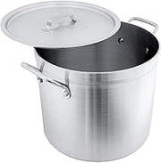 Crestware Aluminum Stock Pot with Lid, 50 quart, Silver