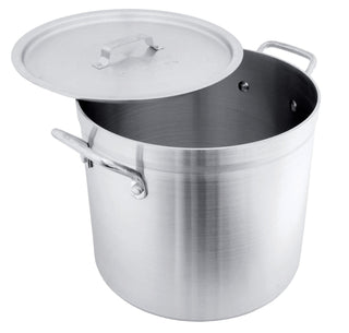 Aluminum Stock Pot with Lid by CRESTWARE – 20 quart, Aluminum, Silver, Model POT20R