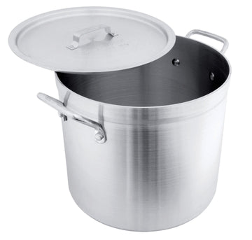 Aluminum Stock Pot with Lid by CRESTWARE – 20 quart, Aluminum, Silver, Model POT20R
