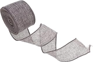 4cm Gray Linen-Like Wired Edge Ribbon Roll, 5 Yards Christmas Craft Ribbon for DIY Wreaths and Holiday Wrapping