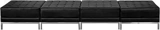 Flash Furniture HERCULES Imagination Series Black LeatherSoft Four Seat Bench | Contemporary, Durable Construction, Commercial Use