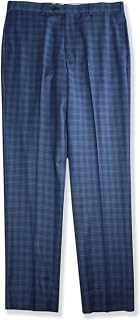 Brooks Brothers Mens Regent Fit Wool Blend Flat Front Pants, (36W x 34L, 165411 Navy Plaid)