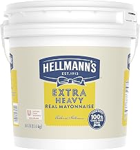 Hellmann's Extra Heavy Mayo Pail 4 Gallons, 512-Ounce | Vegetarian, Extra Egg Yolks, Thick Rich Texture, Built for Binding & Browning, for Condiments, Dressings, Sauces & Salads
