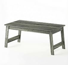 Furnifact French Oak Gray Coffee Table with Sturdy Wood Composite Construction, Lightweight Design, Accent for Living Room, Bedroom, or Office Space