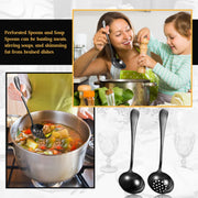 Yetene Halloween Serving Utensils Set, Stainless Steel, Black, 19 Piece
