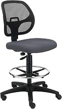 Global Industrial Armless Mesh Drafting Stool, Fabric, Gray, Mid Back
