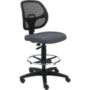 Armless Mesh Drafting Stool by Global Industrial – 16.5"H x 17.75"W, Plastic, Grey, Model A2813TMIX-GY
