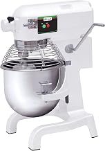 Winco 20 L Commercial-Grade Planetary Mixer with Hub | High capacity, Safety guard, Stainless steel bowl, Heavy-duty, 3 speeds, Great for Dough, Batters, Frostings and Bakery Prep
