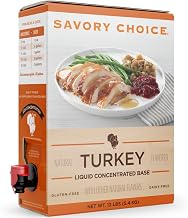 SAVORY CHOICE Turkey Broth Concentrate, 4.5 Liter (1.19 Gallons) Bib - Gluten-Free, Diary-Free Turkey Broth Concentrate - Bulk, Shelf Stable for Chefs or Aficionados