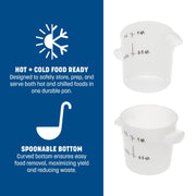 Carlisle FoodService Products 1 Quart / 12 / White Lids