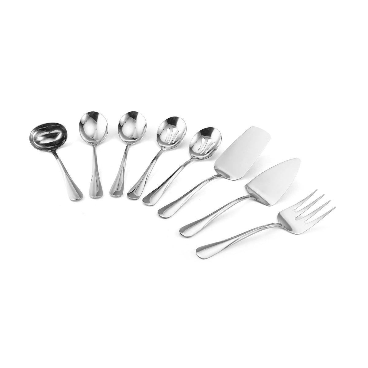 Gourmet Basics by Mikasa Kaylee Serving Set, 8 Piece, Stainless Steel