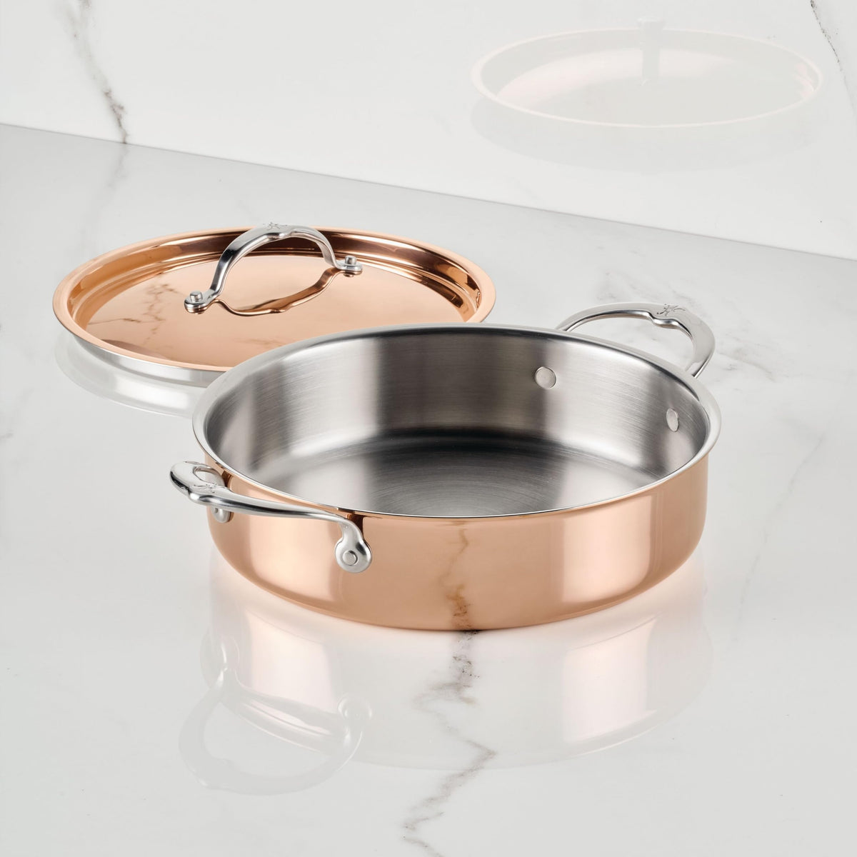 CopperBond® Aura™ 3.5-Quart Professional Copper Covered Braiser/Sauteuse by Hestan – 3.5 Quarts, Copper, Model 31843