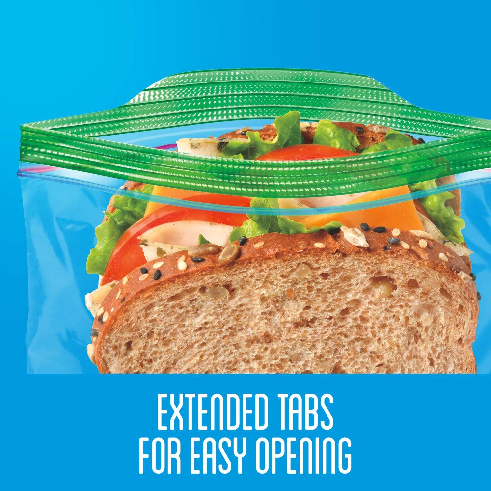 Sandwich Bags by Ziploc – 40 Count (Pack of 1), Plastic, Green, Pack of 40, Model 1139