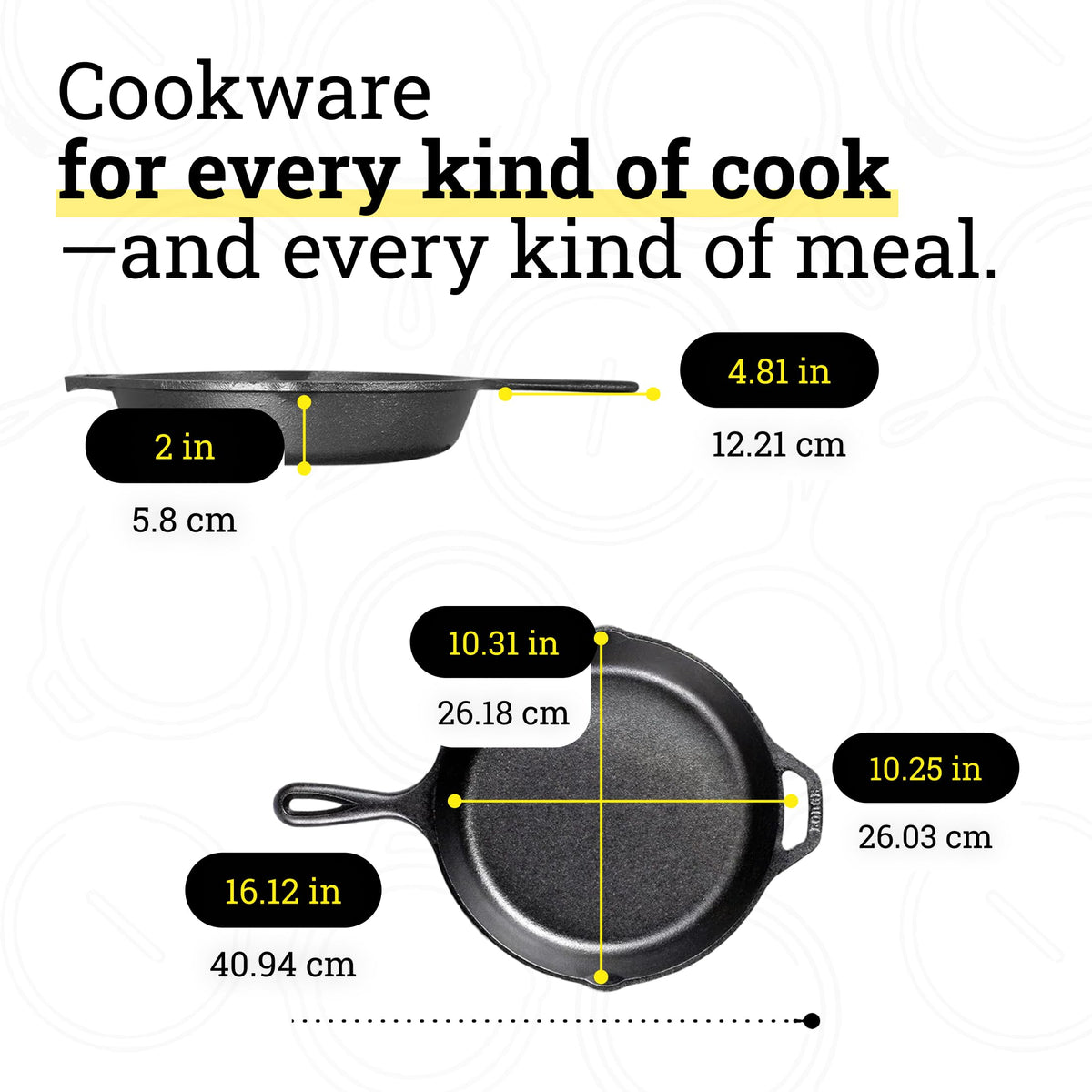 Cast Iron 5-Piece Set by Lodge – 5 Piece, 5.0 quarts, Cast Iron, Black, Pack of 5