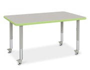Berries Rectangle Activity Table - 30" X 48" by Jonti-Craft – 30" x 48", Wood, Freckled Gray/Key Lime/ Gray, Model 6473JCM130