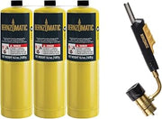 Bernzomatic 328640 TS99T Trigger Start Swivel Head Torch (TS99T Torch + 3 MAPP Gas Bottles)