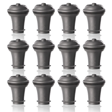 Wine Saver Extra Stoppers by Vacu Vin – 12 Stoppers, Rubber, Gray, Pack of 12, Model 0886360/2