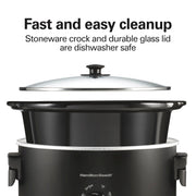 Hamilton Beach Black - Space Saving Folding Handles / 6 Quarts / 6.0 quarts Slow Cookers