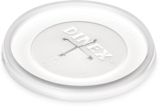 Disposable Lid with Straw Slot for CFS Stackable and Louis Tumblers by DINEX – 0.5" x 2.62" x 2.62", 8 ounces, Polystyrene, Straw, Model DX1191ST8714