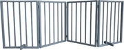 4 Panel Wood Folding Pet Gate (Gray)
