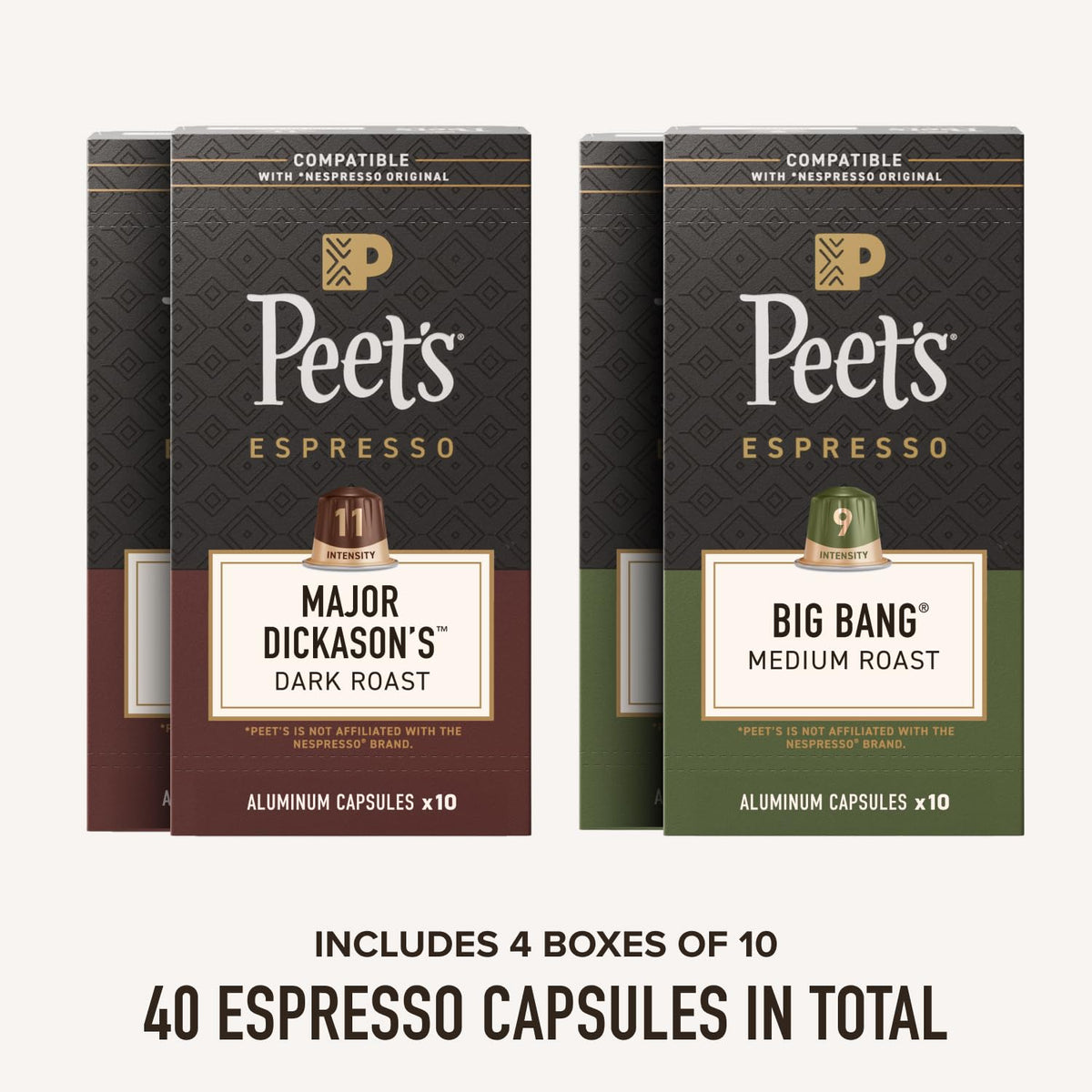Espresso Capsules by Peet's Coffee – 10 Count (Pack of 4), Pack of 4