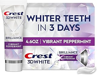 Crest 3D White Brilliance Vibrant Peppermint Teeth Whitening Toothpaste, 4.6 oz