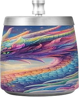 Rainbow Dragon Cloud Splash Ashtray with Lid, Outdoor Ashtrays for Patio