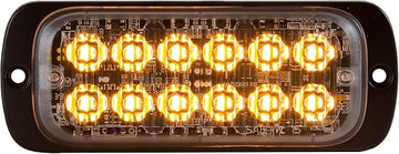 Buyers Products 8892600 Thin Dual Row 4.5 Inch LED Strobe Light, 25 Flash Patterns, Warning Safety Lights, Surface Mounted Strobe Lights, Work Trucks and Trailers, Amber