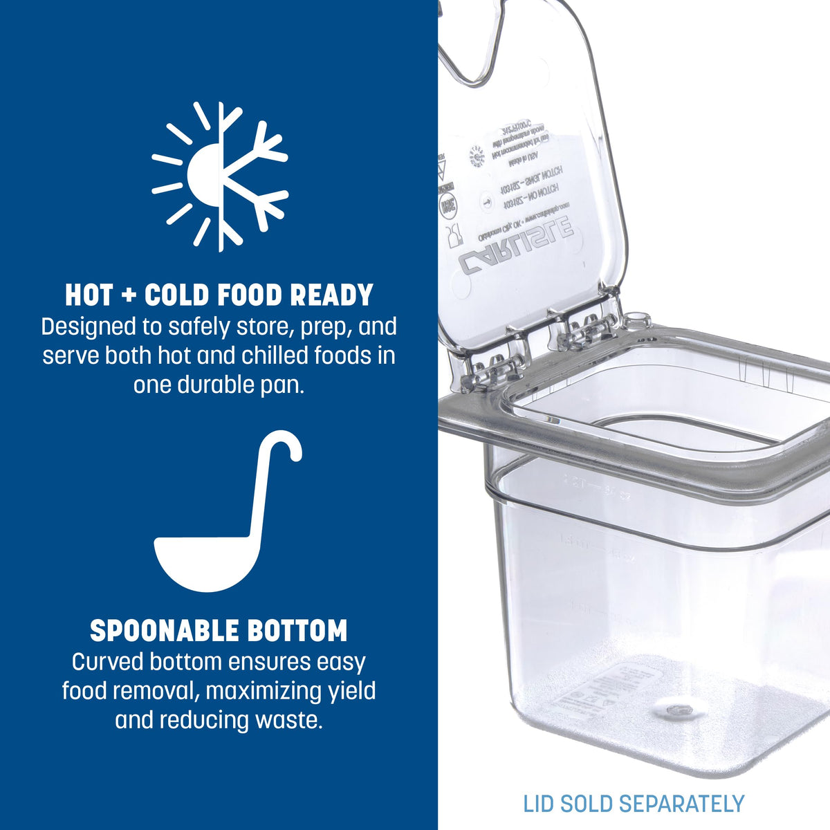 Carlisle FoodService Products Clear / 6 Inches / Modern Storage & Transport