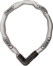 ABUS Tresor 6807C Reflective Chain Lock - 7mm Steel Security Chain with Combination Lock, 110cm (3.6 ft), Reflective Silver, High-Strength Durable Design | Reflective