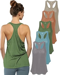 Women's Everyday Flowy Burnout Slub Racer Back Tanks | Active Workout Tops | Multi Packs & Colors