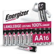 Advanced AA Batteries 1.5 V Alkaline by Energizer – Multicoloured, Model E304271000