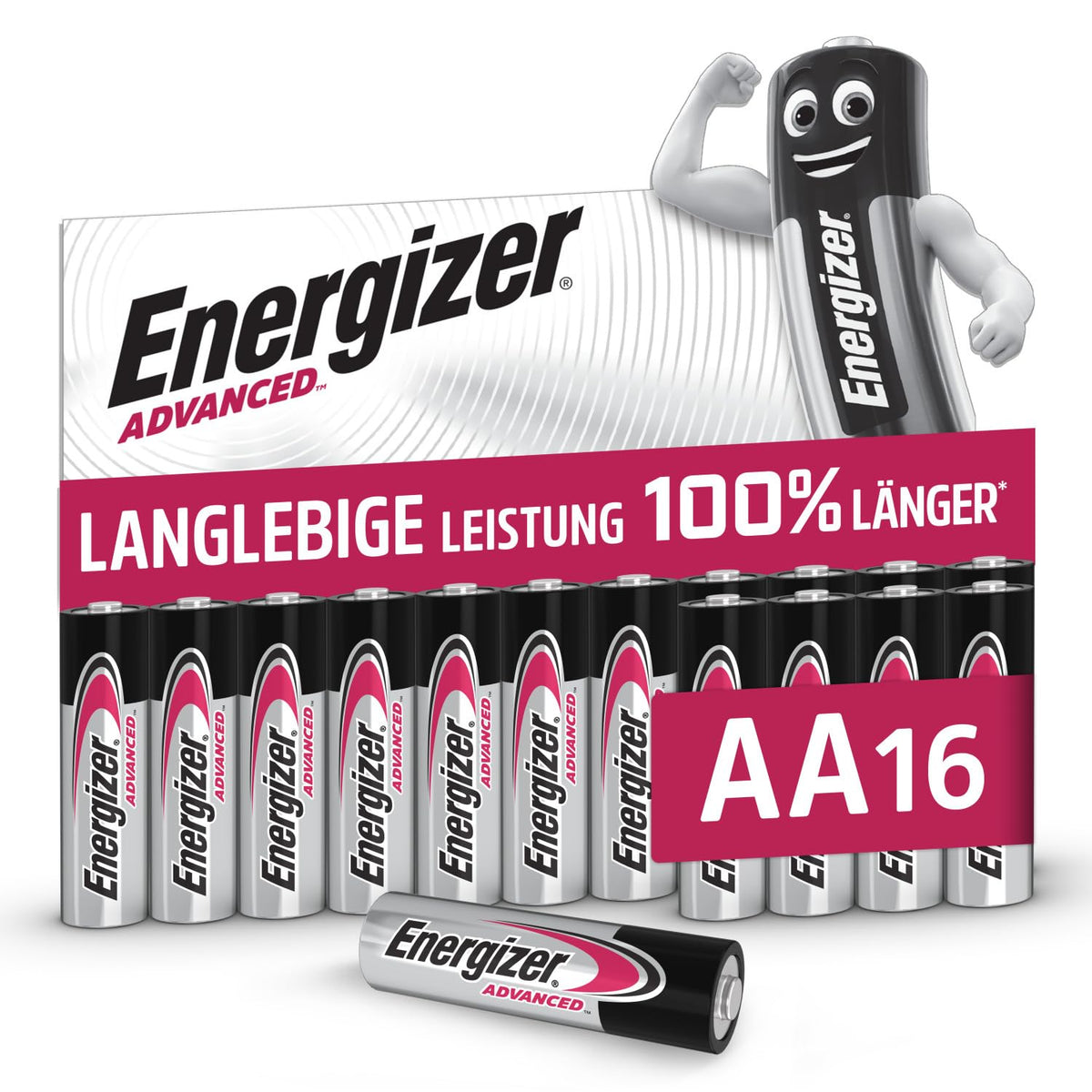 Advanced AA Batteries 1.5 V Alkaline by Energizer – Multicoloured, Model E304271000