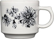 16oz Black Botanical Floral Stackable Coffee Cup by Fiesta