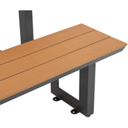 Urban 6' Plastic Rectangular Picnic Table & Bench Set by Global Industrial – Aluminum, Tan, Model OTZY-18B