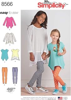 Simplicity US8566K5 Easy to Sew Girl's Leggings and Tunic Sewing Patterns, Sizes 7-14
